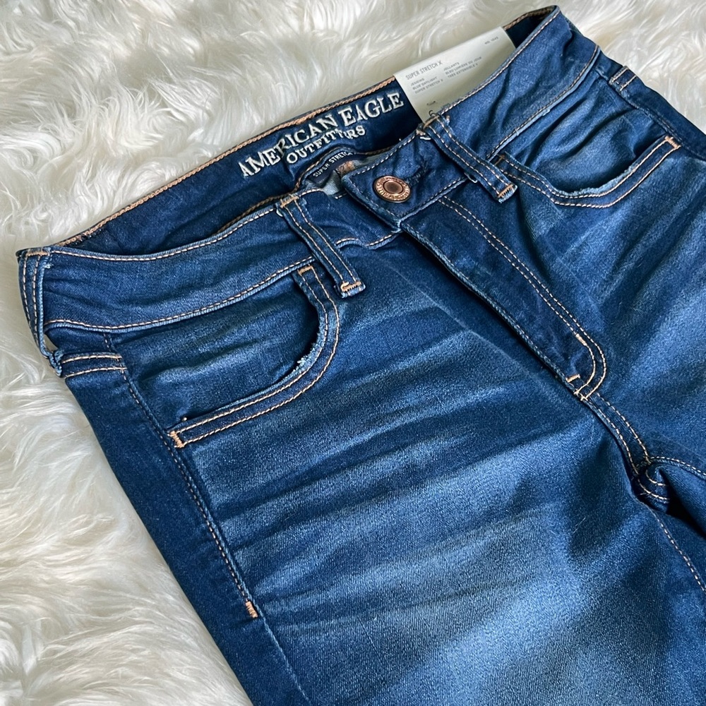AEO SUPER STRETCH X JEGGING :: SIZE 6 LONG :: BLUE DAYLIGHT